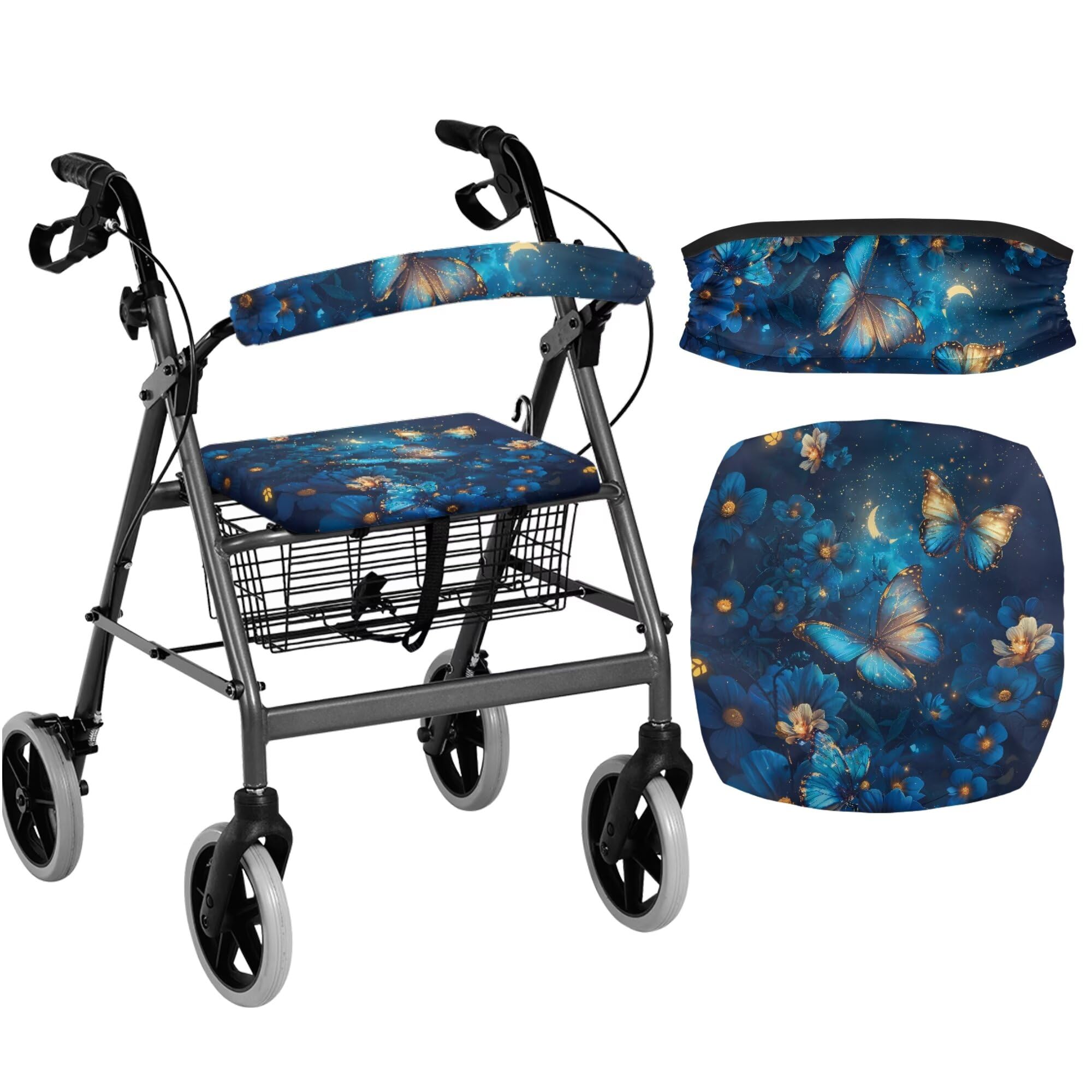 White Marble Walkers for Seniors Cover Universal Fit Walker Accessories Walkers for Seniors with Seat Cover Washable Rollator Covers — Amazon image 16