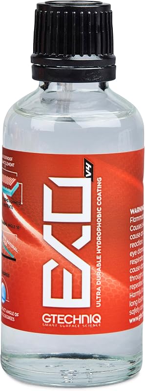 Gtechniq EXOv5 Crystal Hydrophobic Coating, 1 fl oz | Extreme Gloss and Hydrophobic Finish, Protects Against Contaminants, Long-Lasting Car Paint Coating