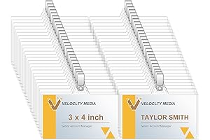 Fushing 40-Pack Plastic Name Badge Holders with Clips for 3x4 Inserts