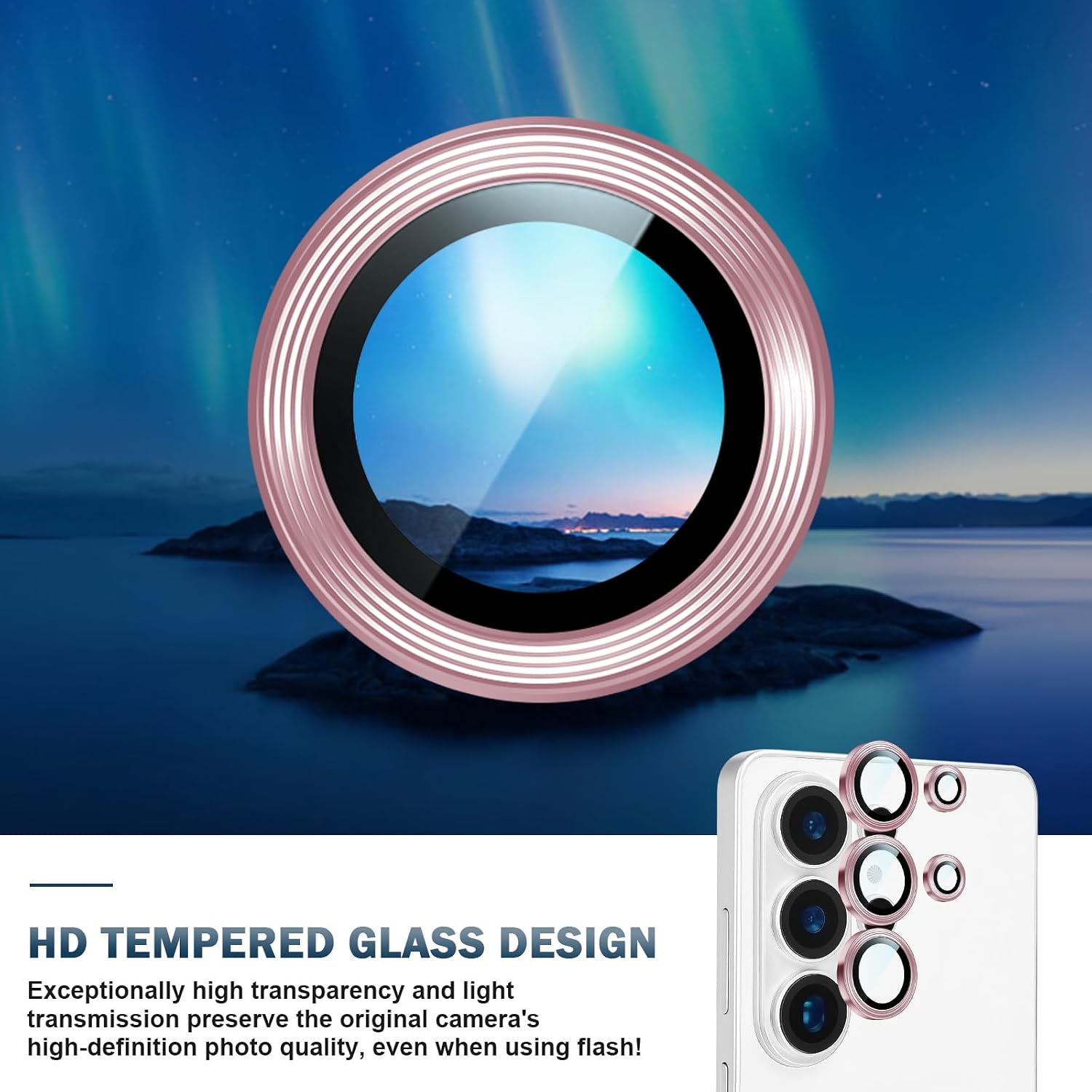 Camera Lens Protector for Samsung Galaxy s26 Ultra, HD Tempered Glass with Aluminum Alloy Ring Ultra-Thin Shockproof Scratch Resistant Phone Camera Lens Cover for Samsung s26 Ultra-Pink