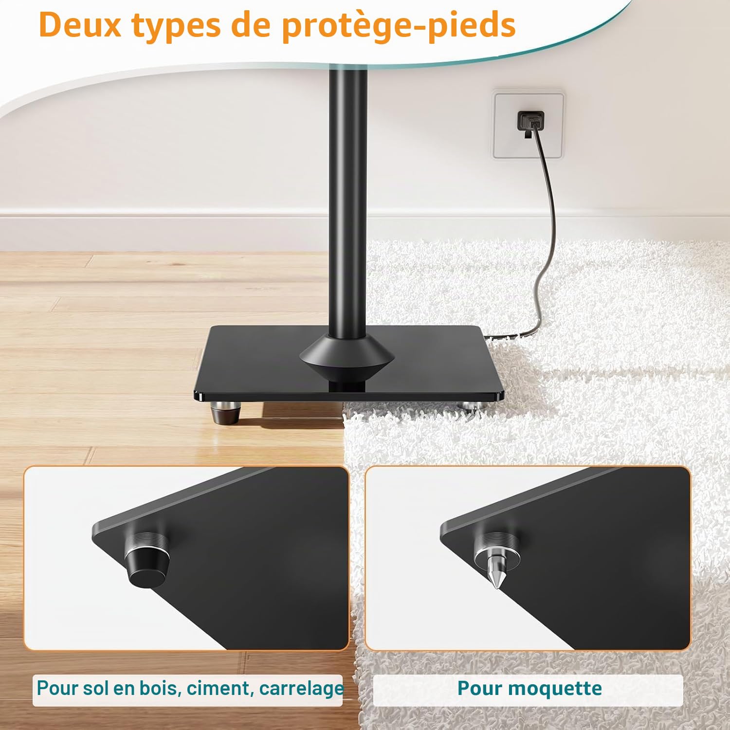 Elived Paire de Supports pour Enceintes Sonos ERA100, Sonos One, One SL, Play:1, Hauteur réglable jusqu'à 1103 mm, Support sur Pied avec Gestion des câbles, Charge maximale de 5 kg, EV5024