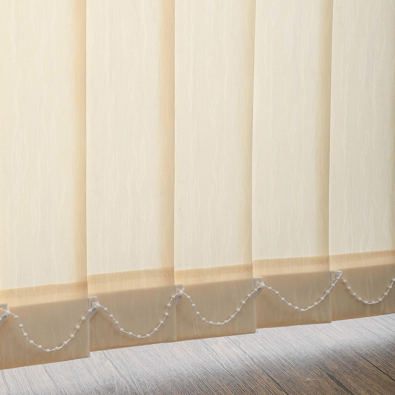 Fabric Vertical Window Blinds, No Drill No Tools Sliding Door Blinds & Shades, Cordless Privacy Window Shades, Vertical Blinds for Doors, Off White