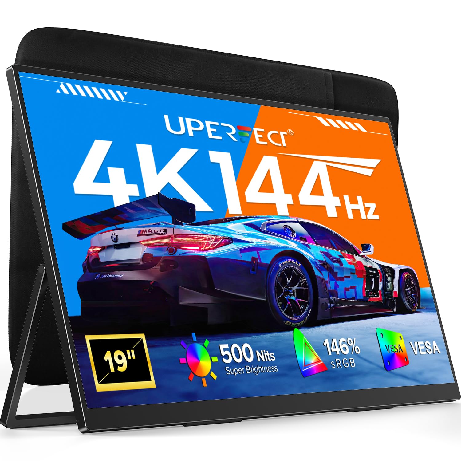 UPERFECT 19インチ 4K 144Hz QLED モバイルモニター Amazon.com: UPERFECT Portable Monitor 4K 144Hz QLED, 19