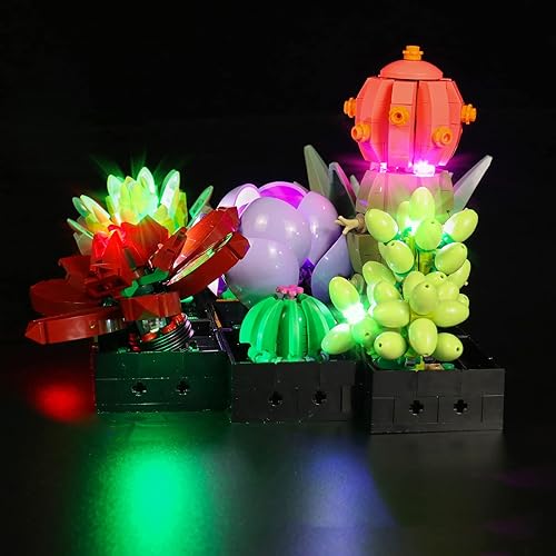 Miniatura 2 de Kit de luz LED para Lego Succulents 10309 Juego de construcción de decoración de plantas, fuente de alimentación USB o fuente de alimentación de