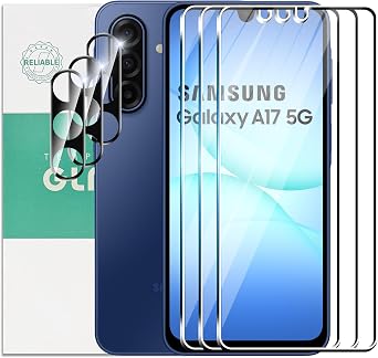for Samsung Galaxy A17 5G Screen Protector with Camera Lens Protector, 9H Hardness Anti-Scratch Tempered Glass flim, Case Friendly, Anti-Fingerprint,Anti-Scratch 3+3 PACK