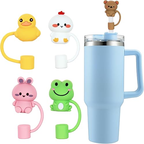 Stanley - Bonita tapa de popote de silicona de 0.394 in, 0.4 pulgadas, compatible con vasos Stanley de 30 y 40 onzas con asa, a prueba de polvo,