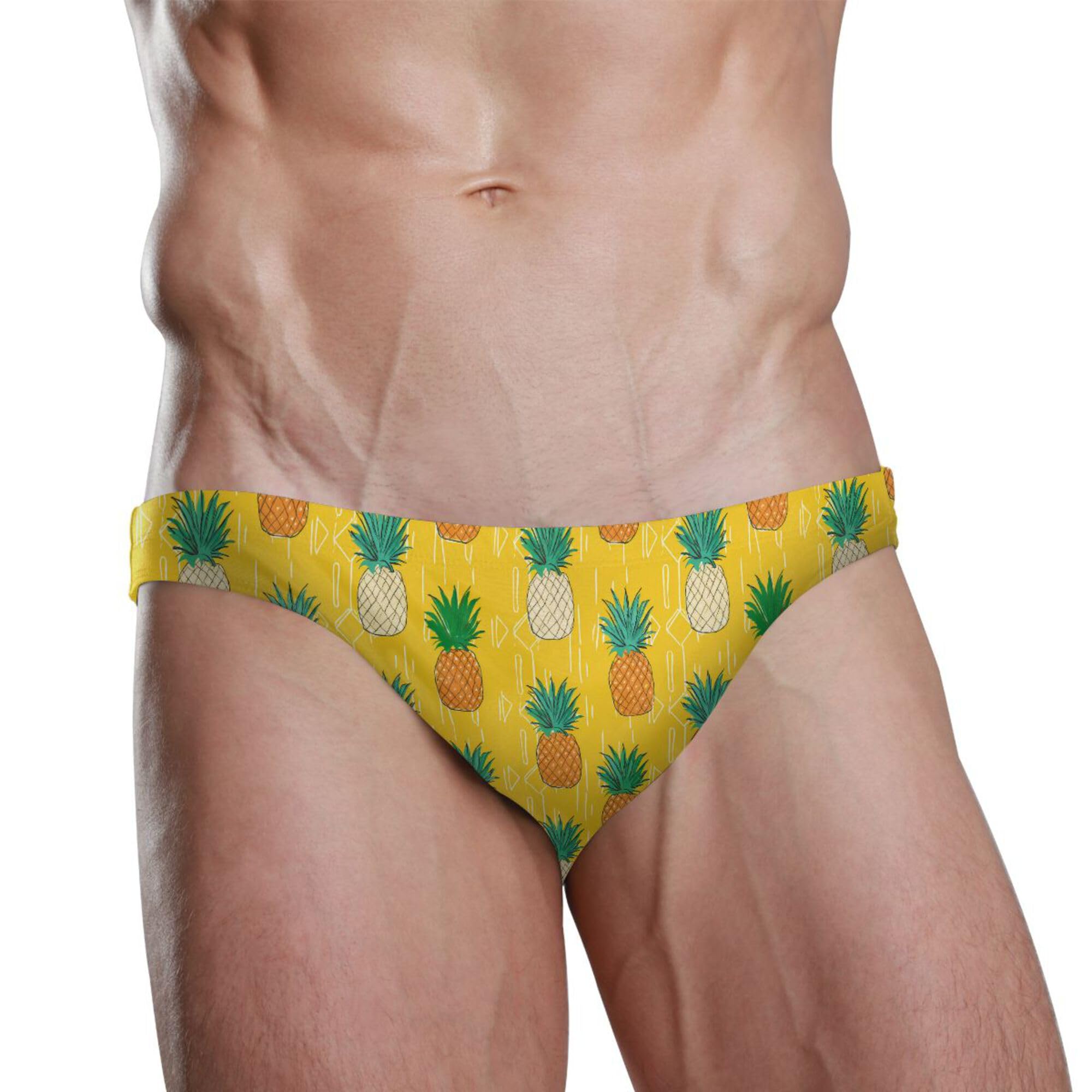 Pineapple Fruit Swim Briefs for Men Swimsuit Bikini Swimwear S B0404307