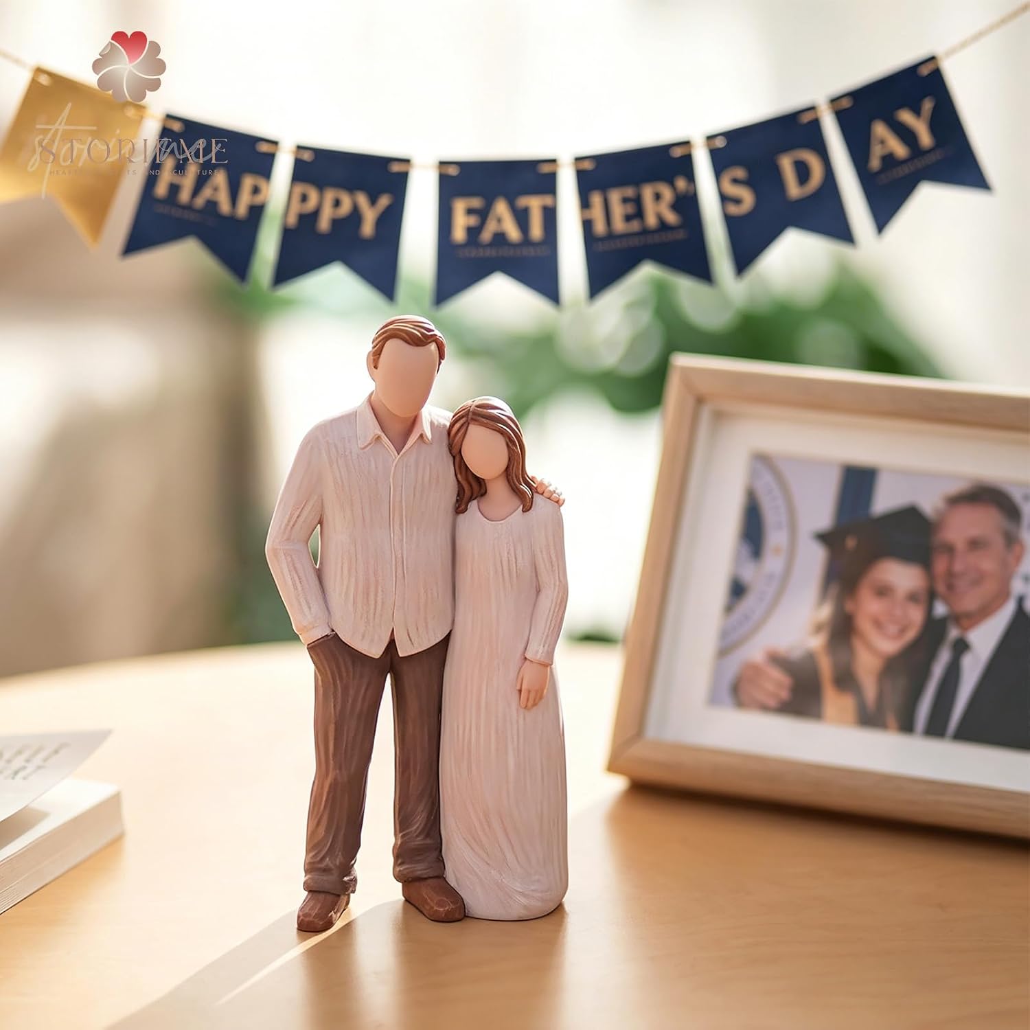 Storieme Dad Birthday Gifts from Daughter: Unique Father Daughter Figurines Home Decor Present for Father's Day Christmas - Father of The Bride Gift for Wedding