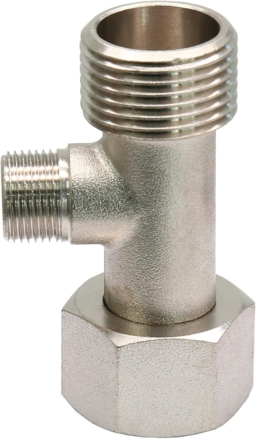 T Valve Adapter for Bidet 7/8" x 7/8" x 3/8"or 15/16" x 15/16" x 9/16" Three Way Connector Diverter Valve,3 Way T Brass Shower Head Adaptor for Plumbing Splitter (Silver 15/16-9/16)