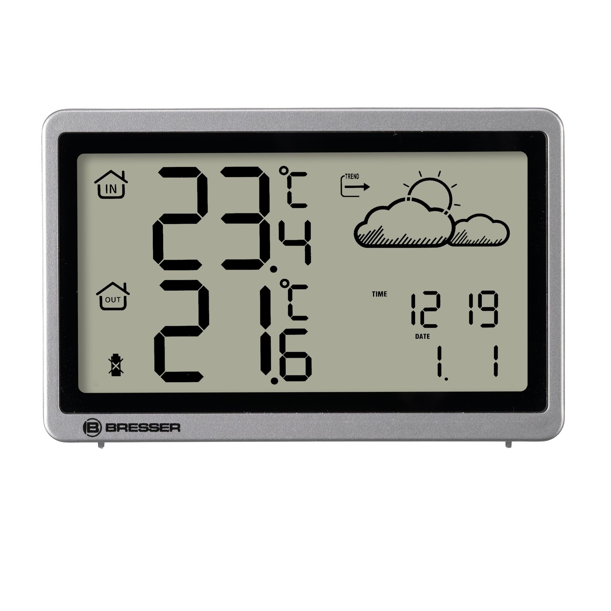 BRESSER Bezprzewodowa stacja pogodowa MeteoTemp HZ antracytowa