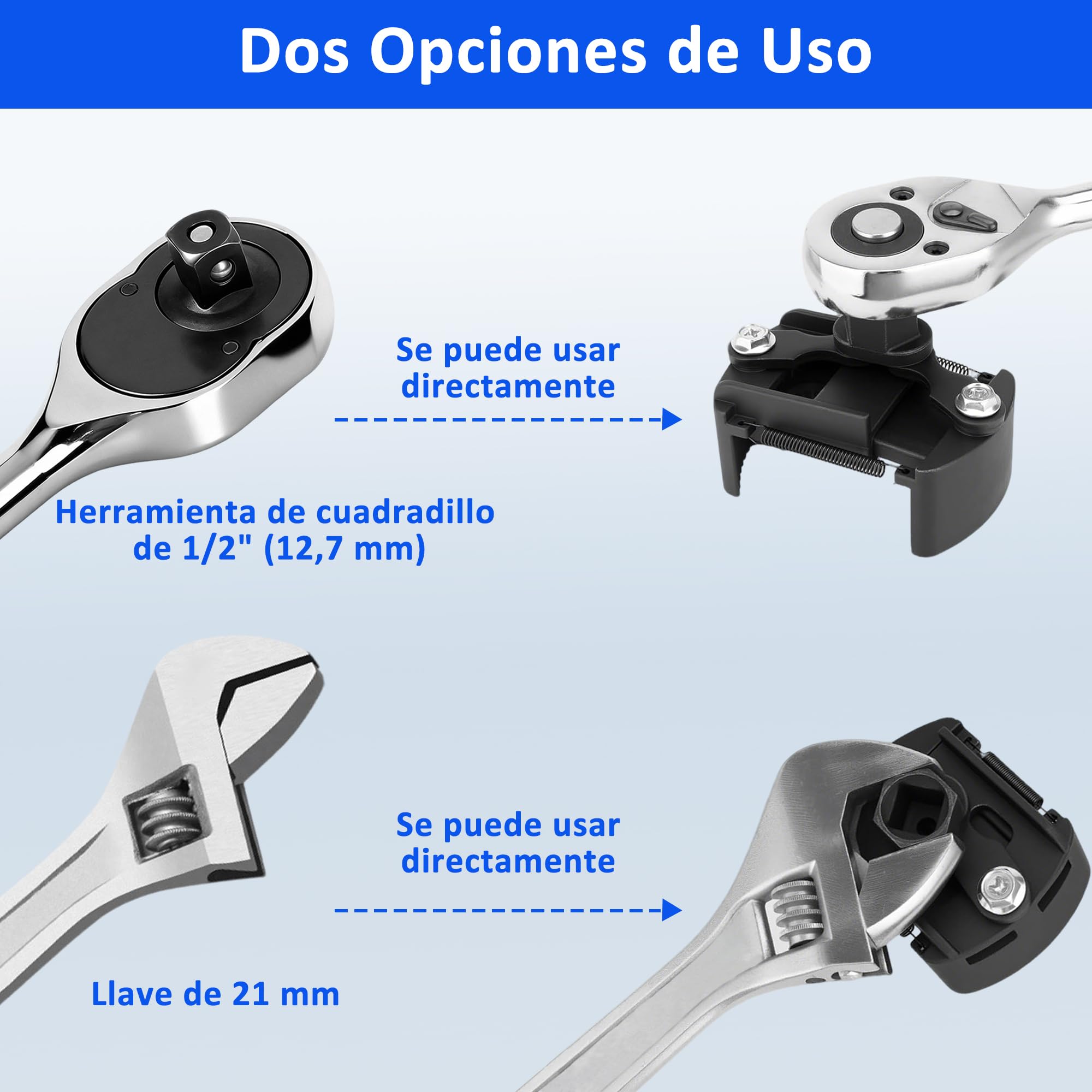 Xahpower Llave Filtro Aceite Universal 60mm-80mm, Antideslizante y Ajustable, Herramienta para Reemplazo del Filtro de Aceite en Vehículos Pequeños y Medianos — view 6