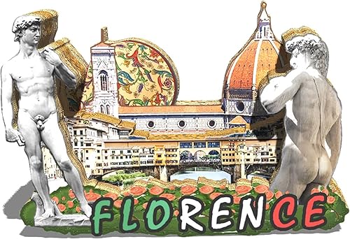 Italia Florencia imán de nevera de madera 3D hitos de viaje coleccionables recuerdos decoración hecha a mano