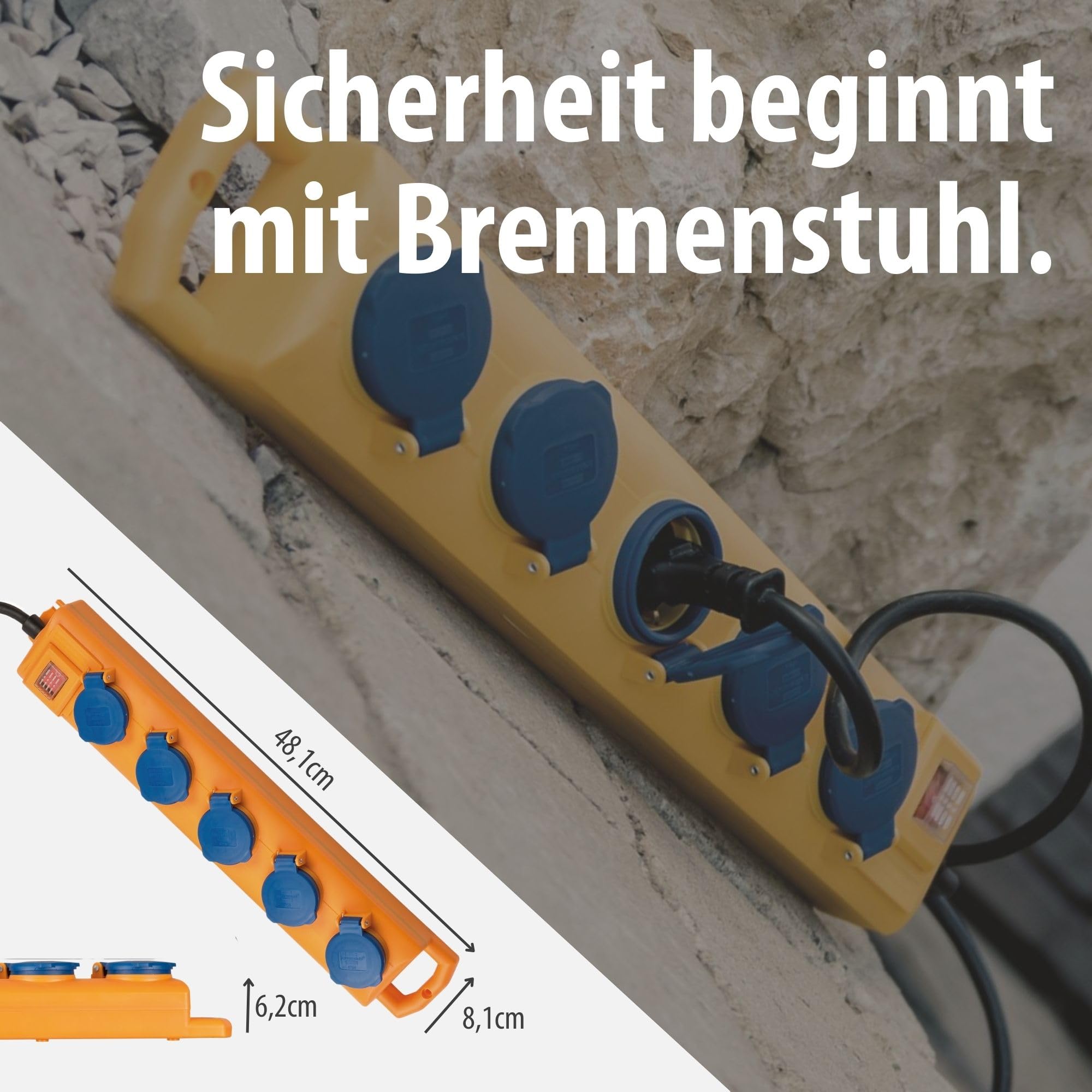 Brennenstuhl Super-Solid SL 554 DE FI Steckdosenverteiler 5-Fach Outdoor 5m