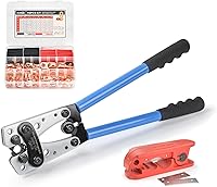 Vista 10 de iCrimp - Kit de herramientas de engaste de terminal de cable de batería para terminales de cobre Awg 8-1/0, crimpadora de cable de batería