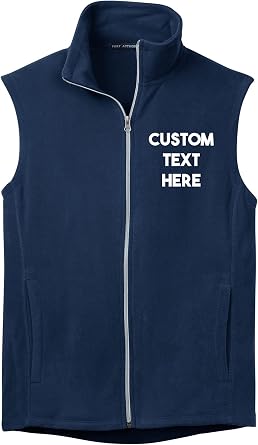 INK STITCH Men Custom Stitching Text Super Soft Light Weight Microfleece Vests - Multicolors