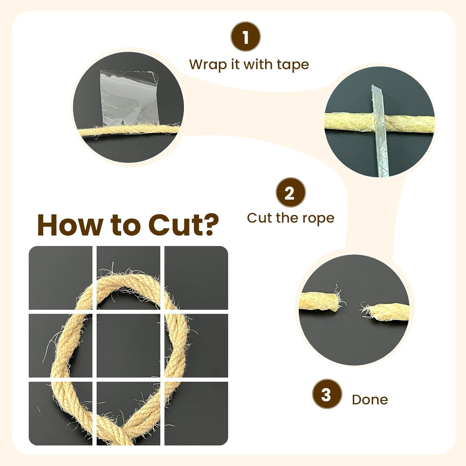 Natural Jute Twine 6mm x 656ft, 4Ply Twisted Heavy Duty Rope Roll for Gardening, Crafting, Bundling, Cat Scratching Post, Home Decor, Christmas Decorations