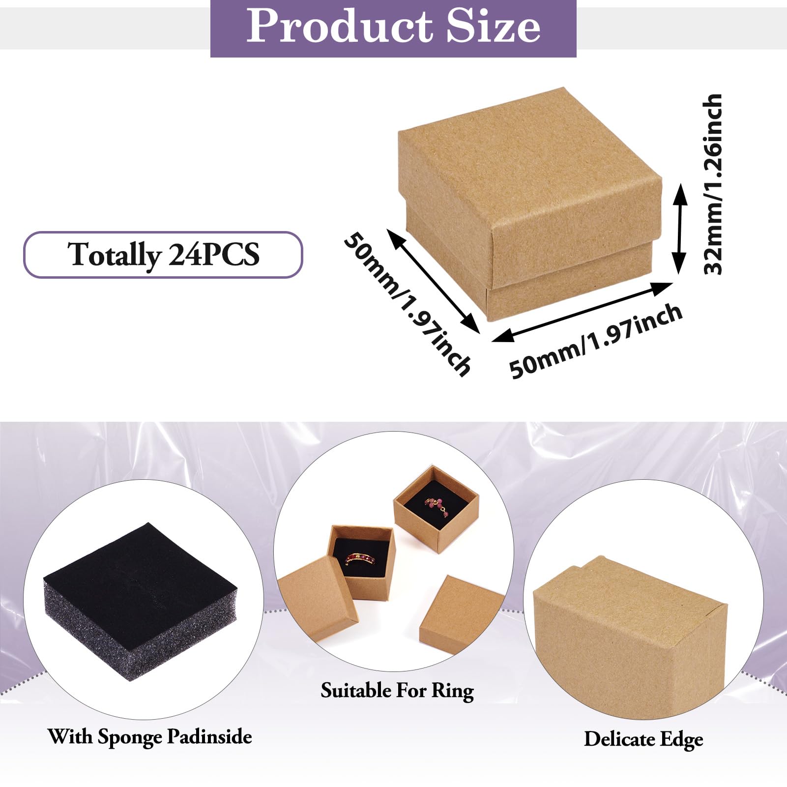 Cheriswelry 12 Paquets de Boîtes à Anneaux Petites Boîtes Cadeau pour Anneaux en Bijouterie avec Texture Rhomboïdale pour Présents, Emballage pour Anneaux, Saumon Clair