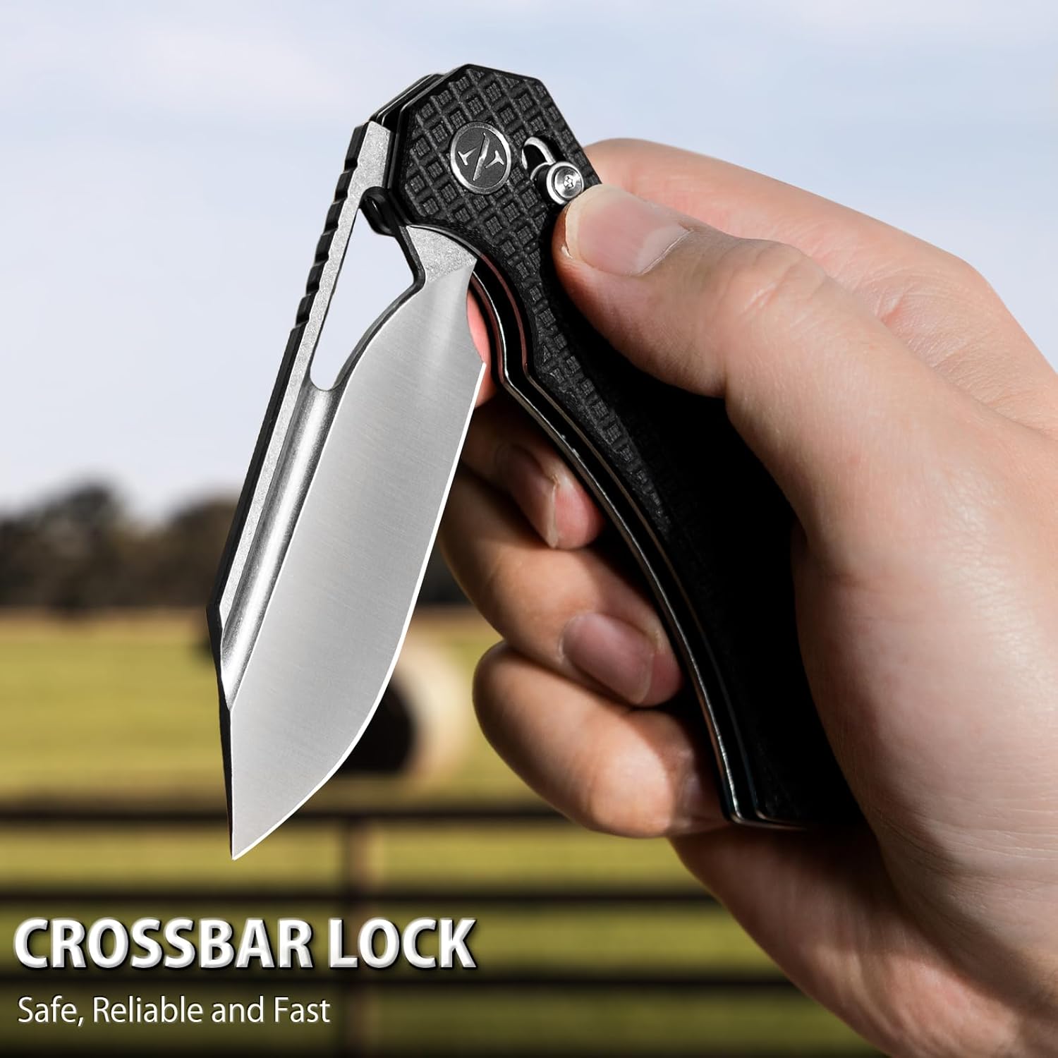 NedFoss COUGAR Folding Pocket Knife for Men, 3.43" Sandvik 14C28N Blade EDC Tactical Knives, Lightweight G10 Handle, Sharp Crossbar Lock Knife for Hunting, Camping, Survival, Gifts for Men Women