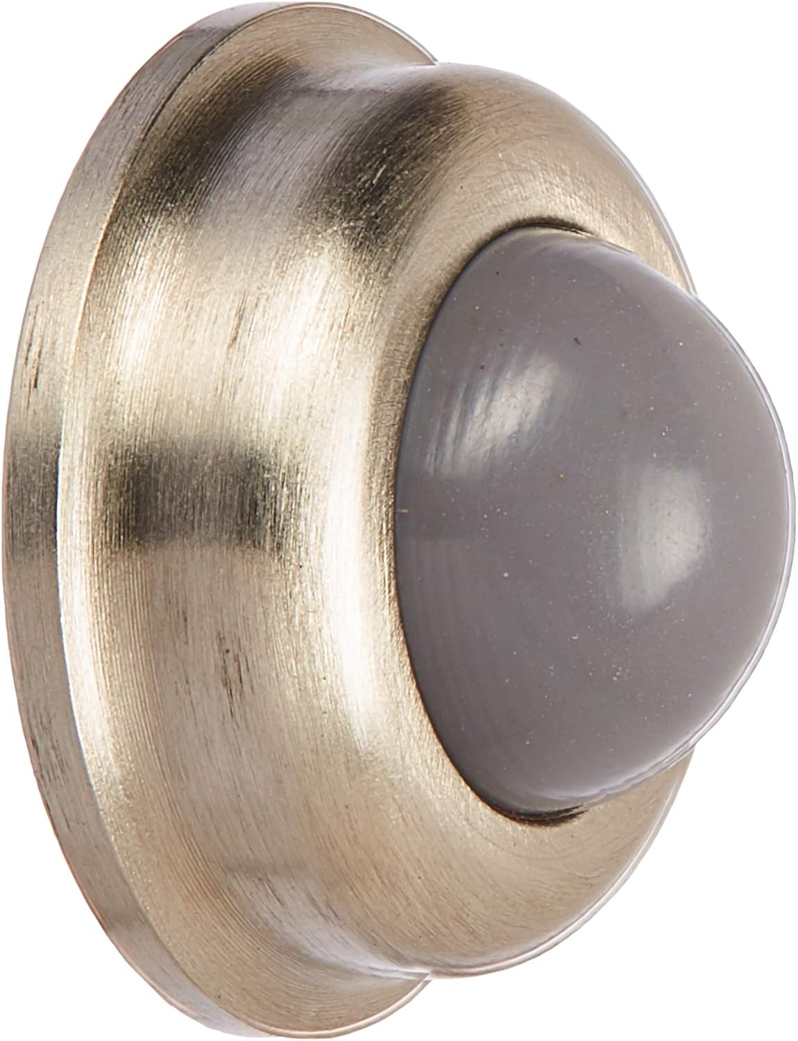 Baldwin 4015 1 Inch Diameter Convex Wall Mounted Flush Bumper, Vintage Brass