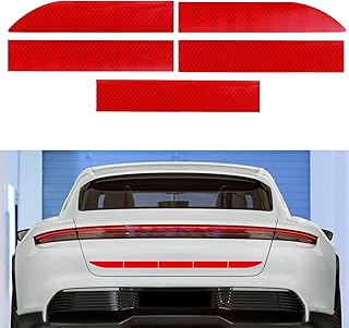 Strong Reflective Stripe Stickers, Waterproof Self Adhesive Stickers, Car Bumper Reflective Stickers, Waterproof Self Adhesive Stickers, Safety Warning Reflective Stickers Fit for Car SUVs Trucks (Red)