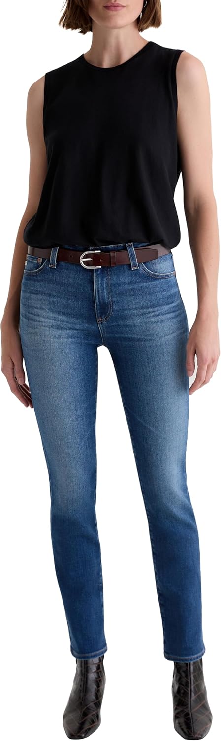 AG Womens Mari Mid Rise Slim Straight Jean