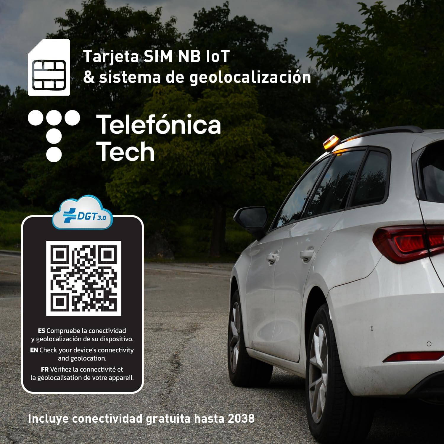Pack 2 - Baliza V16 Homologada, Conectada con DGT 3.0 Y Geolocalizada, Luz de Emergencia Obligatoria en Enero 2026, con SIM hasta 2038, Señalización de Carretera para Coche. XL Perform Tools