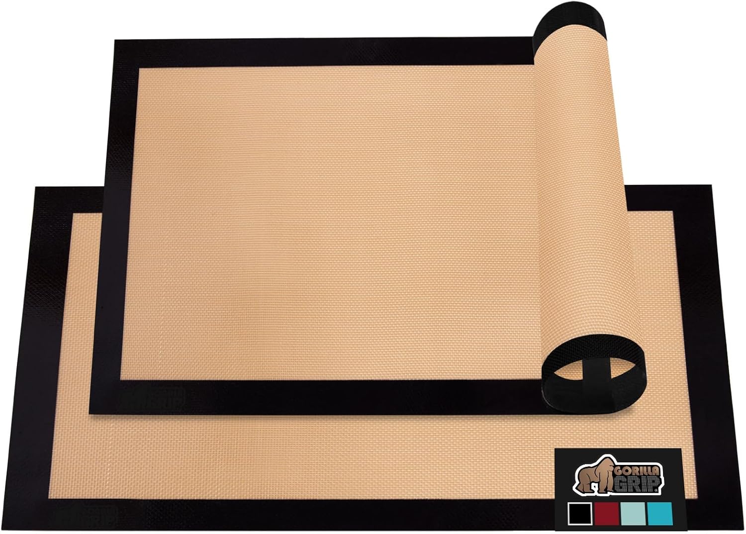 GORILLA GRIP Reusable Nonstick Silicone Baking Mat, 2 Pack, BPA-Free Oven Safe Food Liner, For Cookie Sheets, Toaster Ovens, Easy Clean Kitchen Pastry Mats, 11.75×8.25, Small Quarter Sheet Size, Black GORILLA GRIP Reusable Nonstick Silicone Baking Mat, 2 Pack, BPA-Free Oven Safe Food Liner, For Cookie Sheets, Toaster Ovens, Easy Clean Kitchen Pastry Mats, 11.75×8.25, Small Quarter Sheet Size, Black