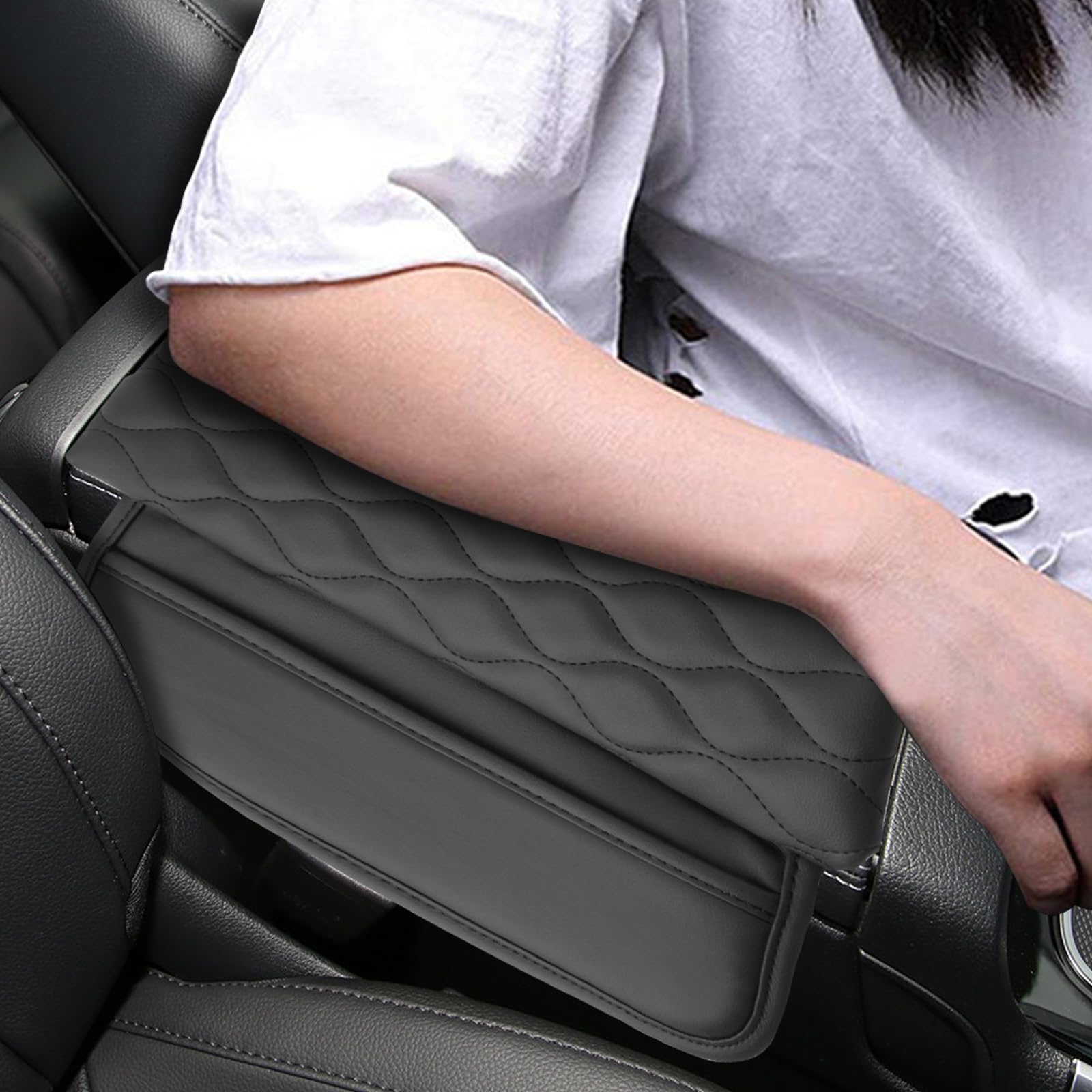 YEE PIN Coperture per bracciolo compatibili con Mercedes GLA H247/ CLA C118/ GLB X247/ EQA/EQB Coperchio del bracciolo centrale Protezione in pelle Accessorio per la console centrale