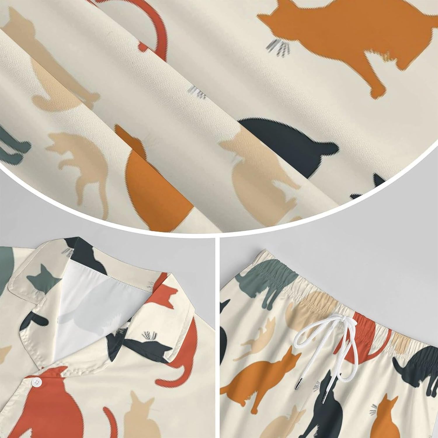 Delerain Womens Pajama Sets 2-Piece Short Sleeve Sleepwear Soft Satin Button Down Loungewear Pjs Shorts Set XS-5XL - Image 6