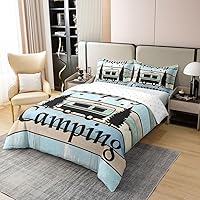 Vista 3 de Camper - Ropa de cama de campamento con cremallera de tamaño individual para niños, estilo rústico, estilo granja, 100% algodón, accesorios