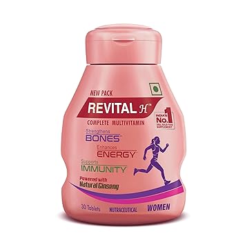 Revital H for Woman with Multivitamins, Calcium, Zinc & Natural Ginseng for Daily Immunity Strong Bones, and Enhances Energy Level - 30 Capsules, 1 count - image, photos