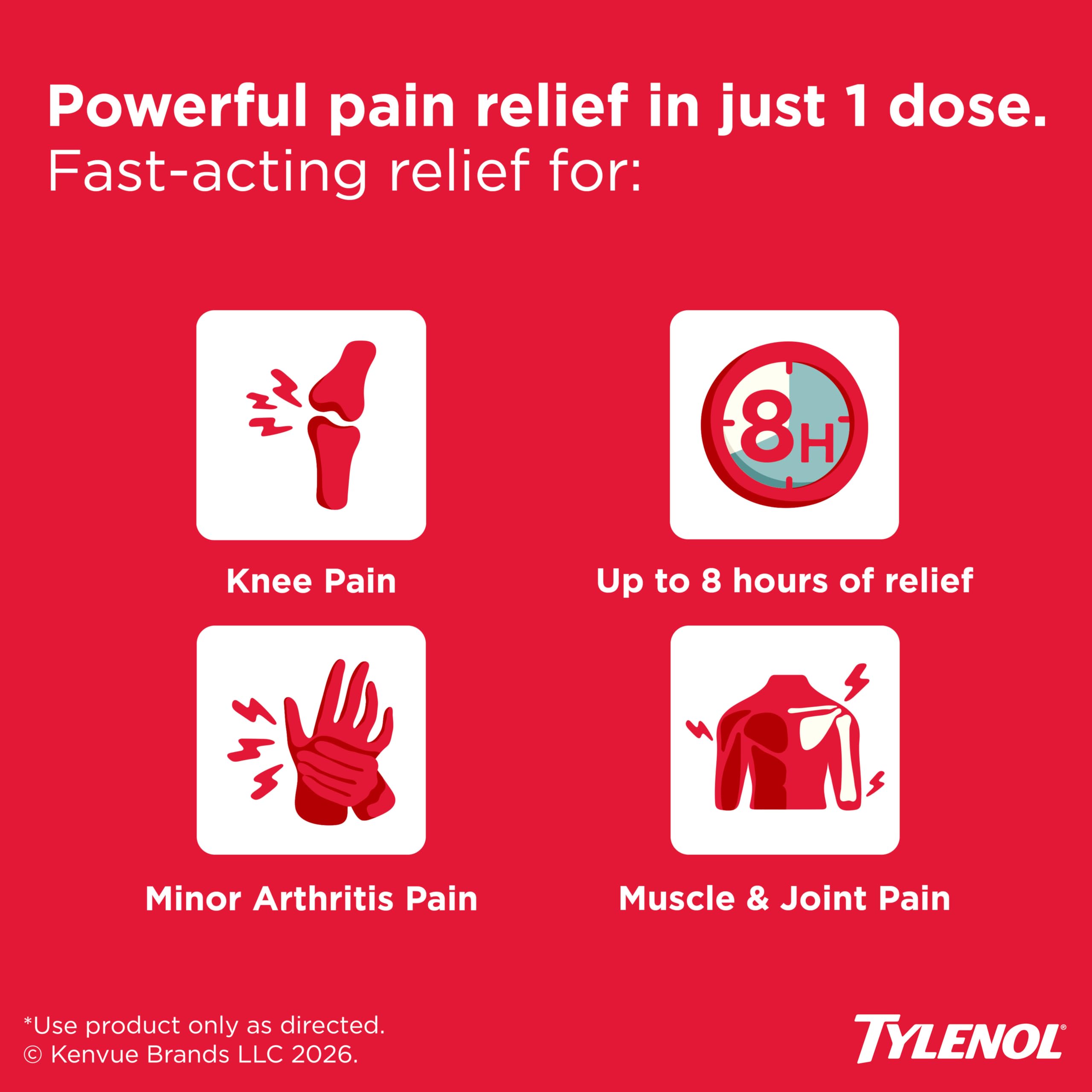 Tylenol 8-Hour Extended Release Caplets, 650 mg Acetaminophen, 100 Ct — Amazon image 2