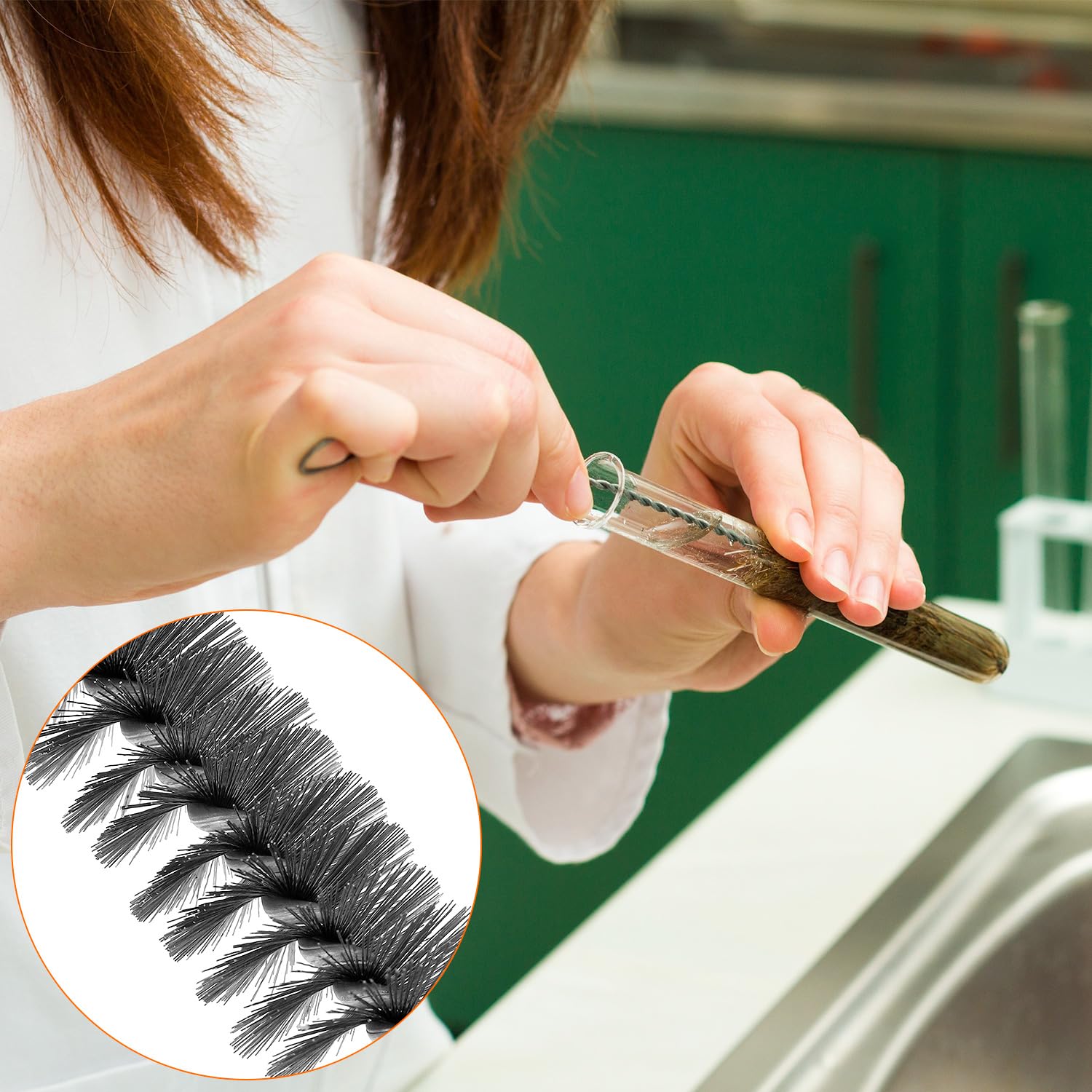 QWORK Brass Wire Brush Stainless Steel Wire Brush Set, 12 Pieces 12" Cleaning Brushes for Metal, Bottles, Test Tubes & Rust Removal