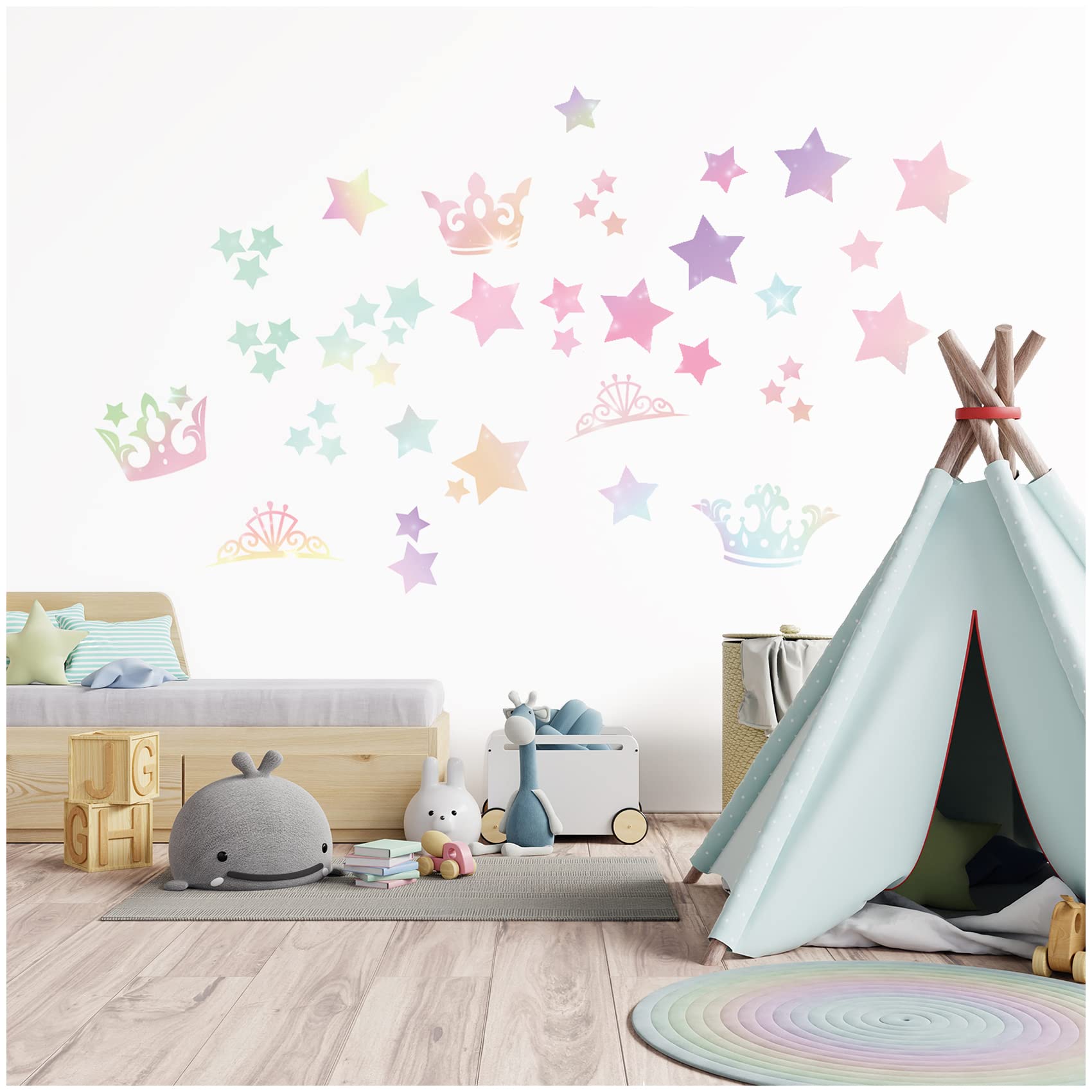 Adesivi Da Parete Animali Acquerello - Decorazione Camera Bambini, Volpe, Facili Da Applicare - Foto 9