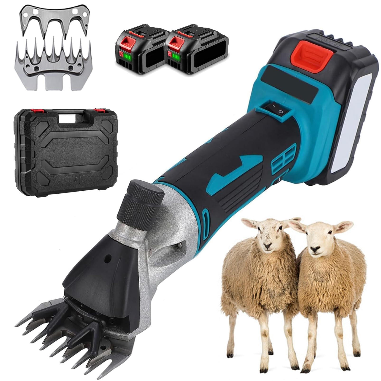Tijeras for Ovejas Inalámbricas de 2300 Rpm: Esquiladoras Eléctricas con Motor Sin Escobillas de 850 W, 6 Velocidades, Hoja de 13 Dientes y 2 Baterías for Ovejas y Cabras(9-teeth)
