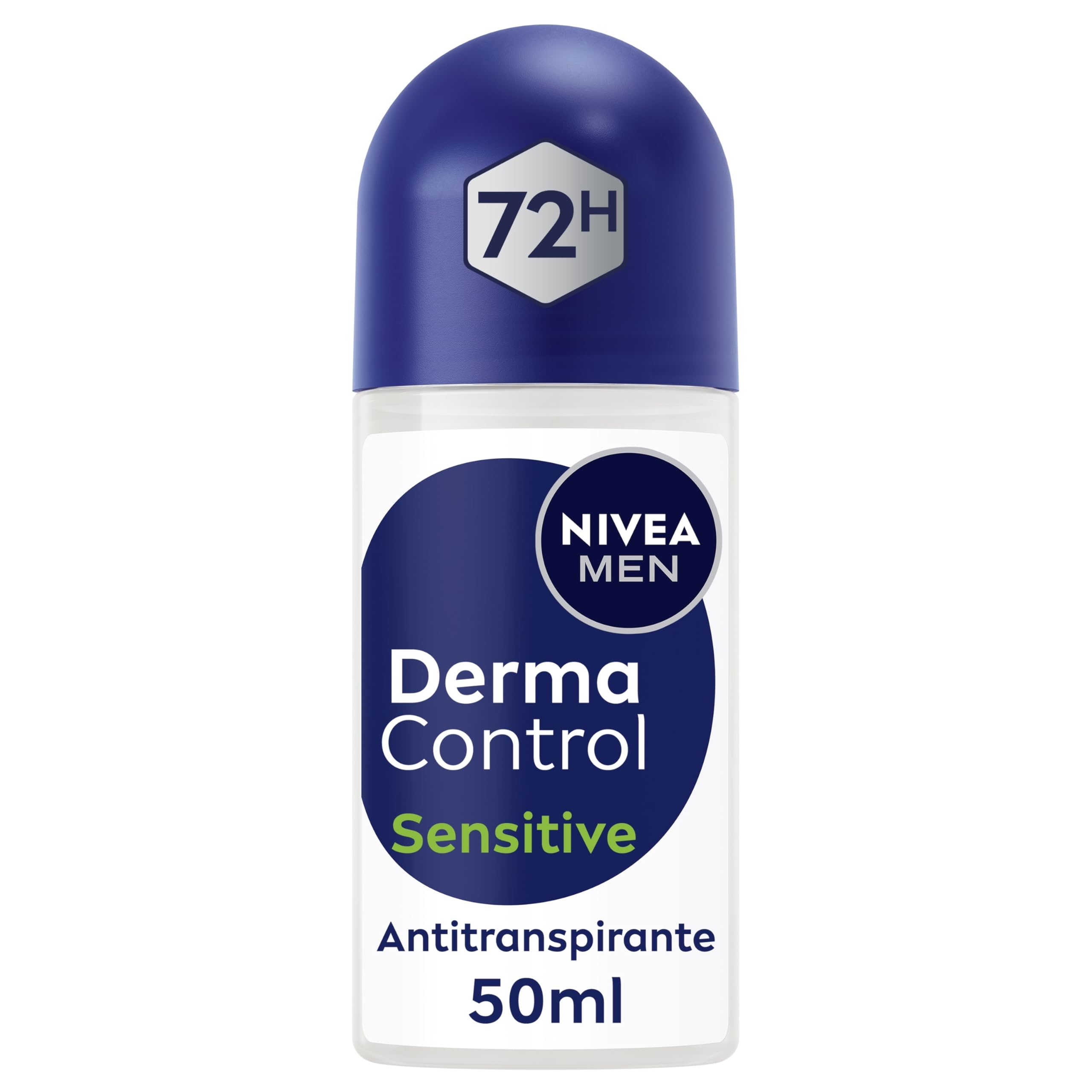 Nivea Men Hombre Nivea Derma Control Sensitive - Desodorante Antitranspirante Para - 72H De Protección Contra El Sudor - Ácido Hialurónico Y Vitamina E - No Irrita Las Axilas - Pieles Sensibles - Roll-On 50 Ml