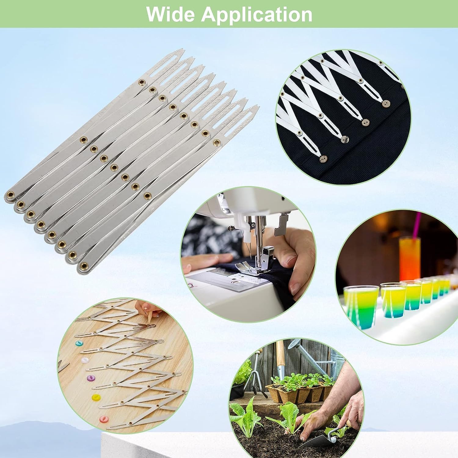 Expanding Sewing Gauge, Aluminum Expanding Sewing Gauge Adjustable Length Multifunctional Aluminum Sewing Gauge Button Equal Space Divider Sewing Tool