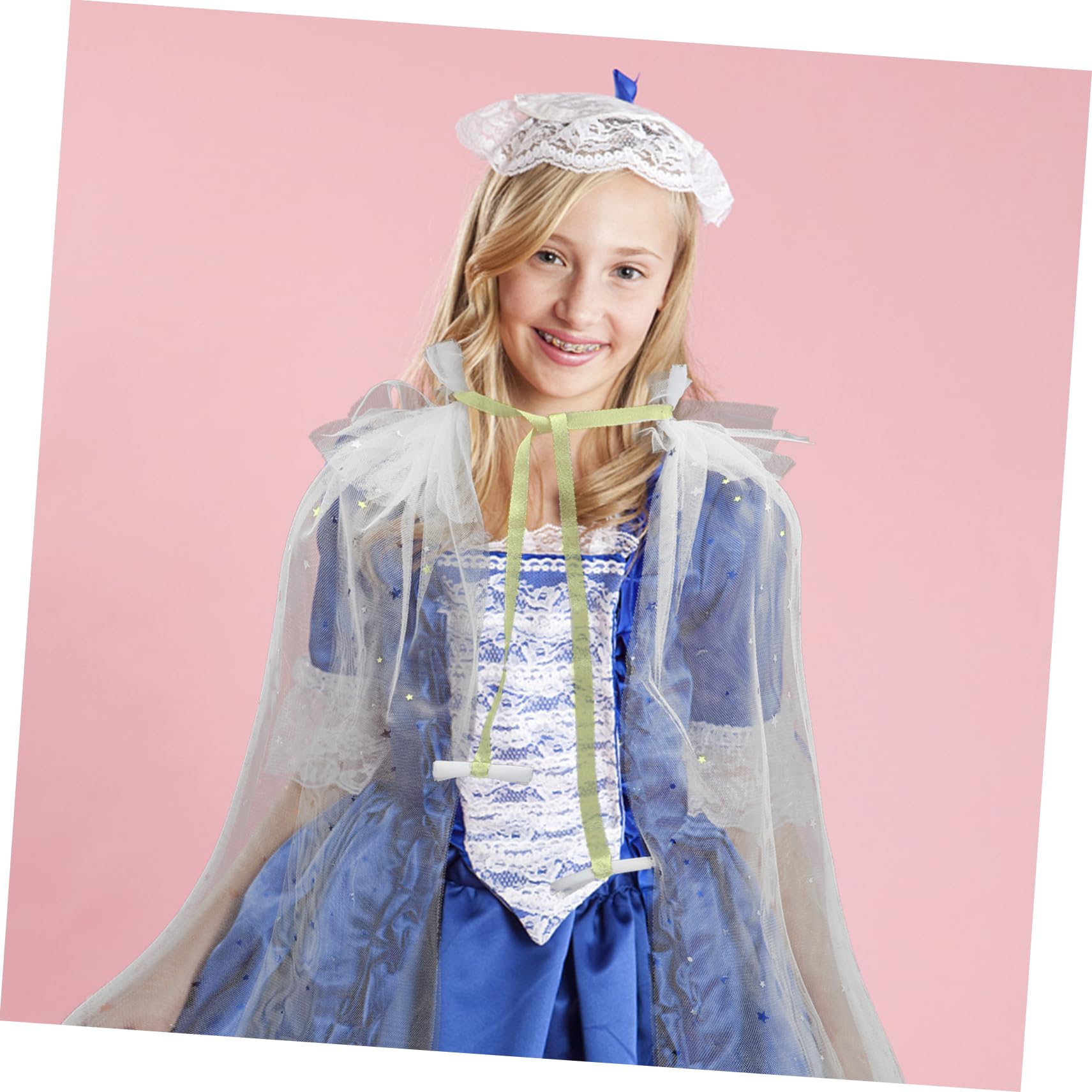 1pezzi Mantello Di Garza Per Bambina Bianco Mantello Da Festa Costume Da Mascherata Per Ragazzo Ragazza Facile Indossare e Pulire Per Feste Di Compleanno Ed Eventi Tema