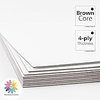 Vista 4 de Mat Board Center, paquete de 25, tableros de respaldo blancos de 5x7 pulgadas, cartón de grosor de 4 capas para soporte trasero