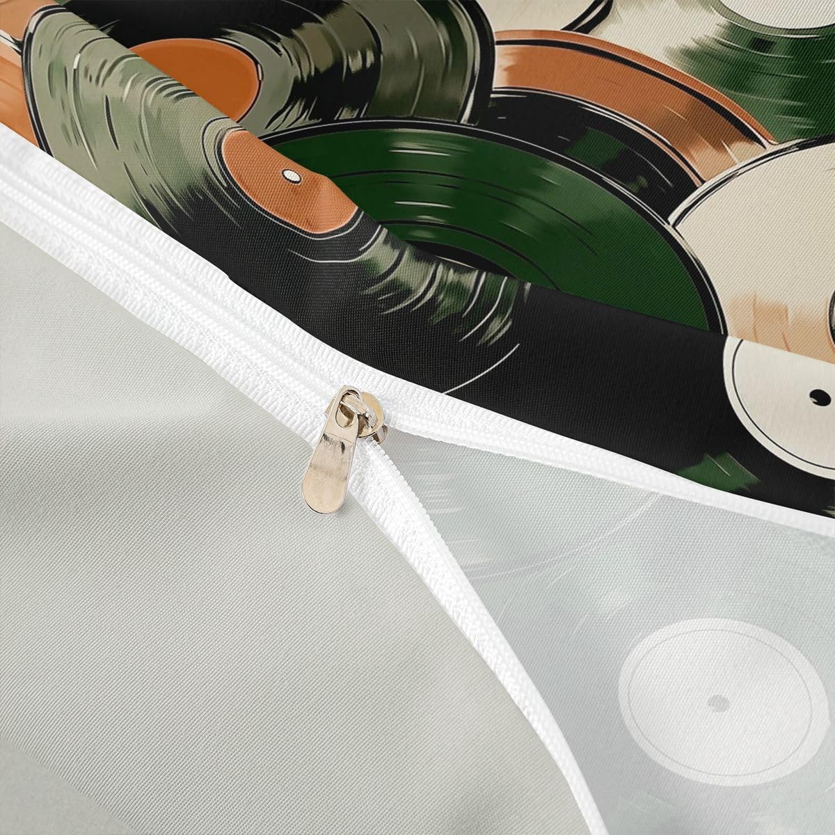 Homewish Set di biancheria da letto per letto super king size con dischi in vinile vintage e copripiumino semplice e alla moda per amanti della musica
