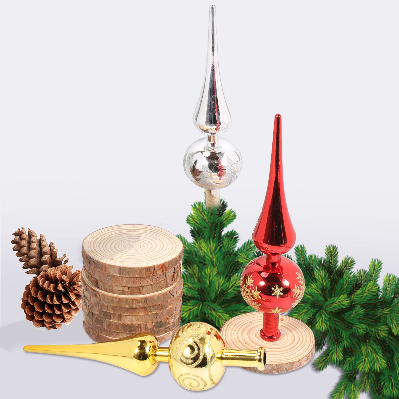 Puntale Per Albero Di Natale In Plastica Dorata - Decorazione Stella Luccicante Per Cima Albero - Foto 7