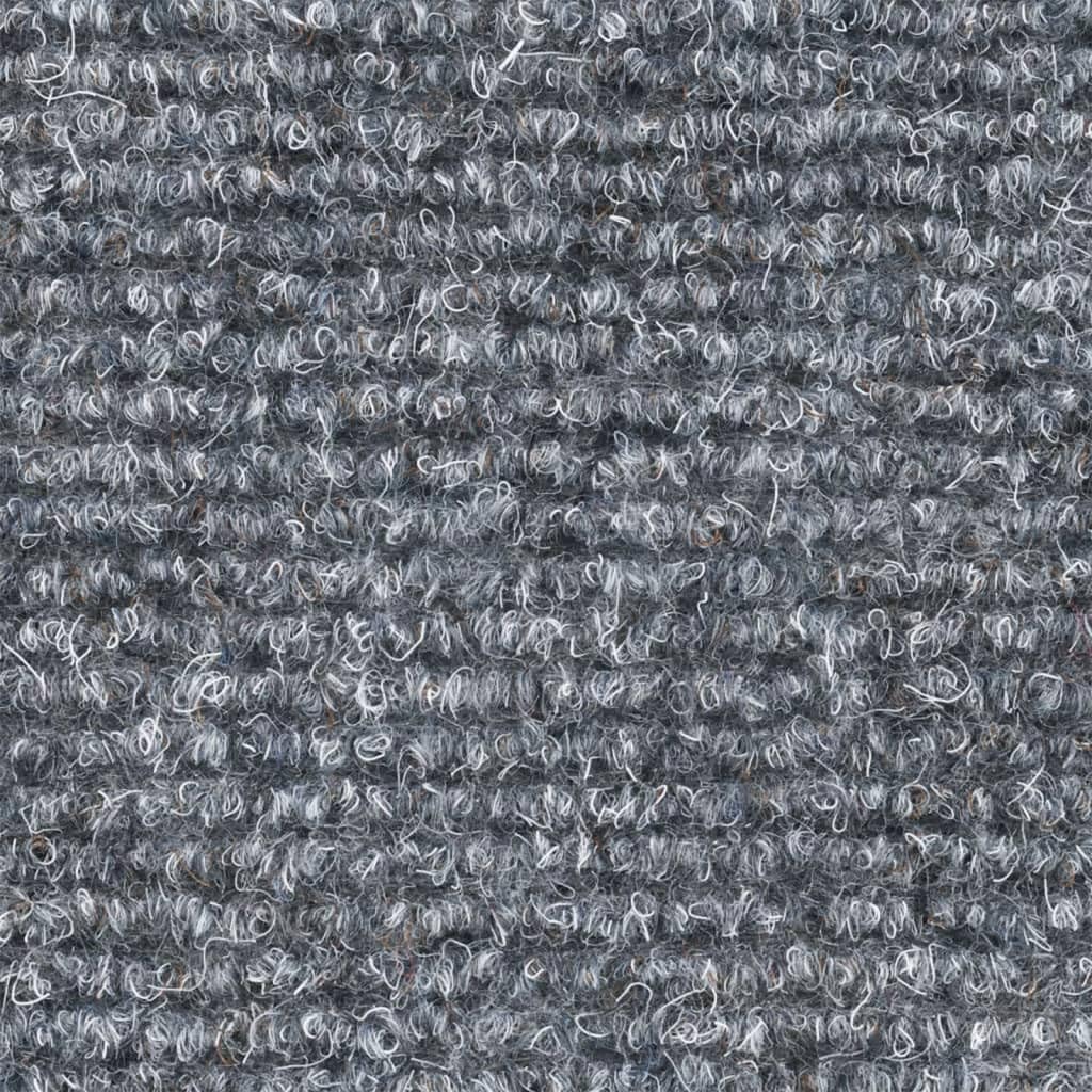 vidaXL Tapis d'escalier Autocollants 15 pièces 56 x 17 x 3 cm Gris Clair Demi-Rond