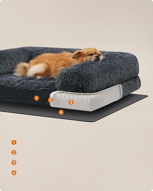 Foto 6 de 7 de Feandrea FluffyHug - Cama para perro, sofá cama mediano para perros miniatura y pequeños, cama de espuma…