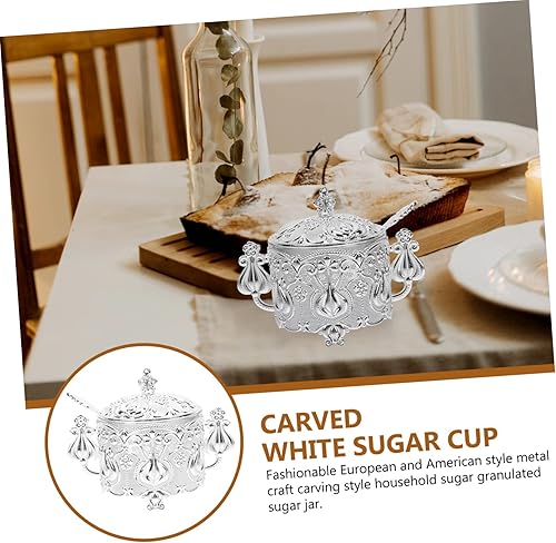 Miniatura 9 de ERINGOGO Tapa y cuchara de caramelo de aleación de zinc de lujo para latas de azúcar y condimentos de cocina