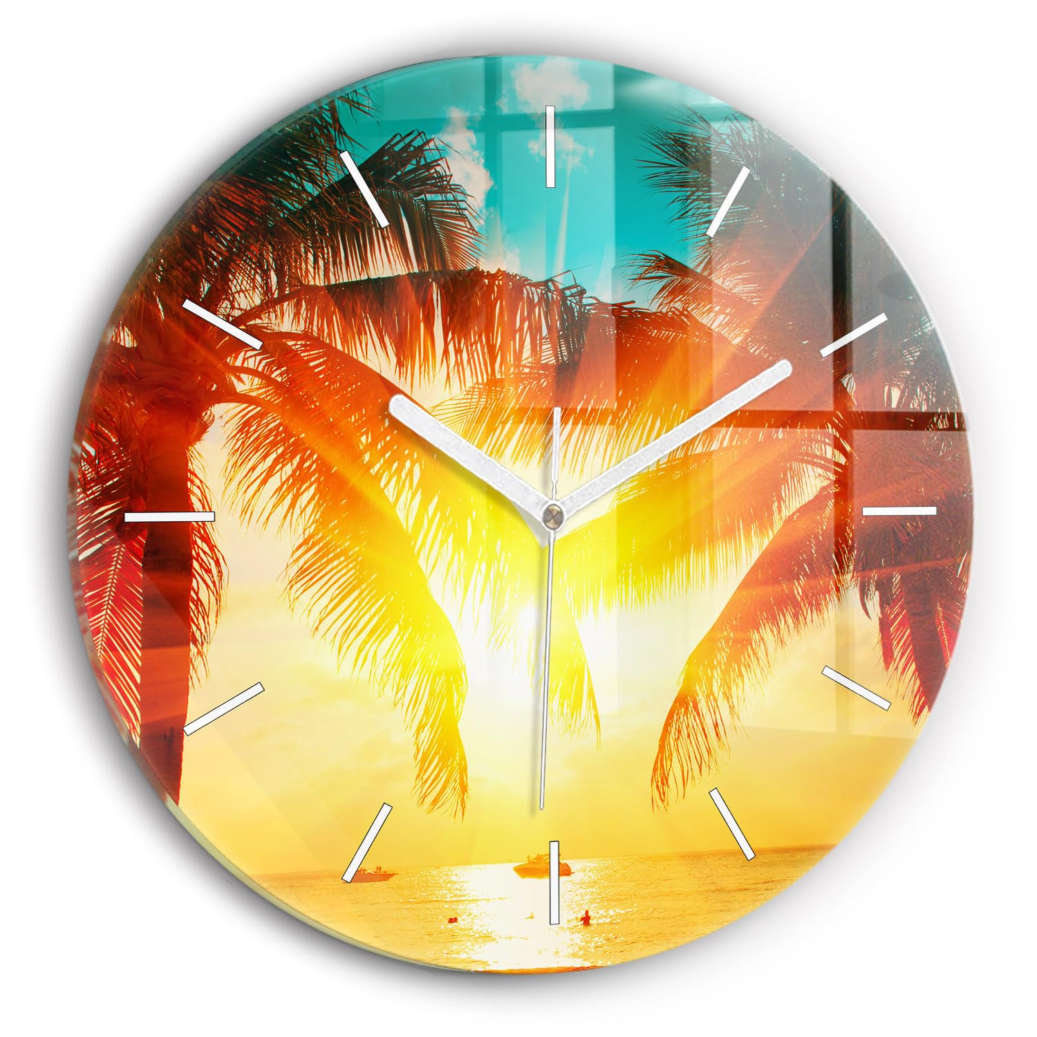 Horloge en Verre Wallfluent 30 cm pour créer une ambiance repos de vacances