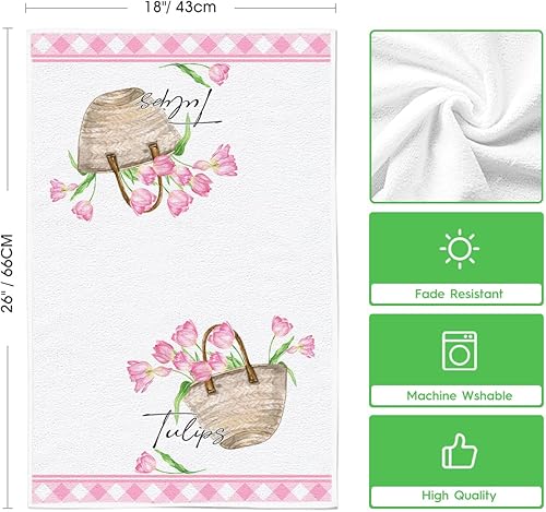 Miniatura 6 de Artoid Mode Tulips Flowers Bloom Hello Sweet Spring - Toallas de cocina de 18 x 26 pulgadas, juego de 2 toallas de mano para decoración de temporada