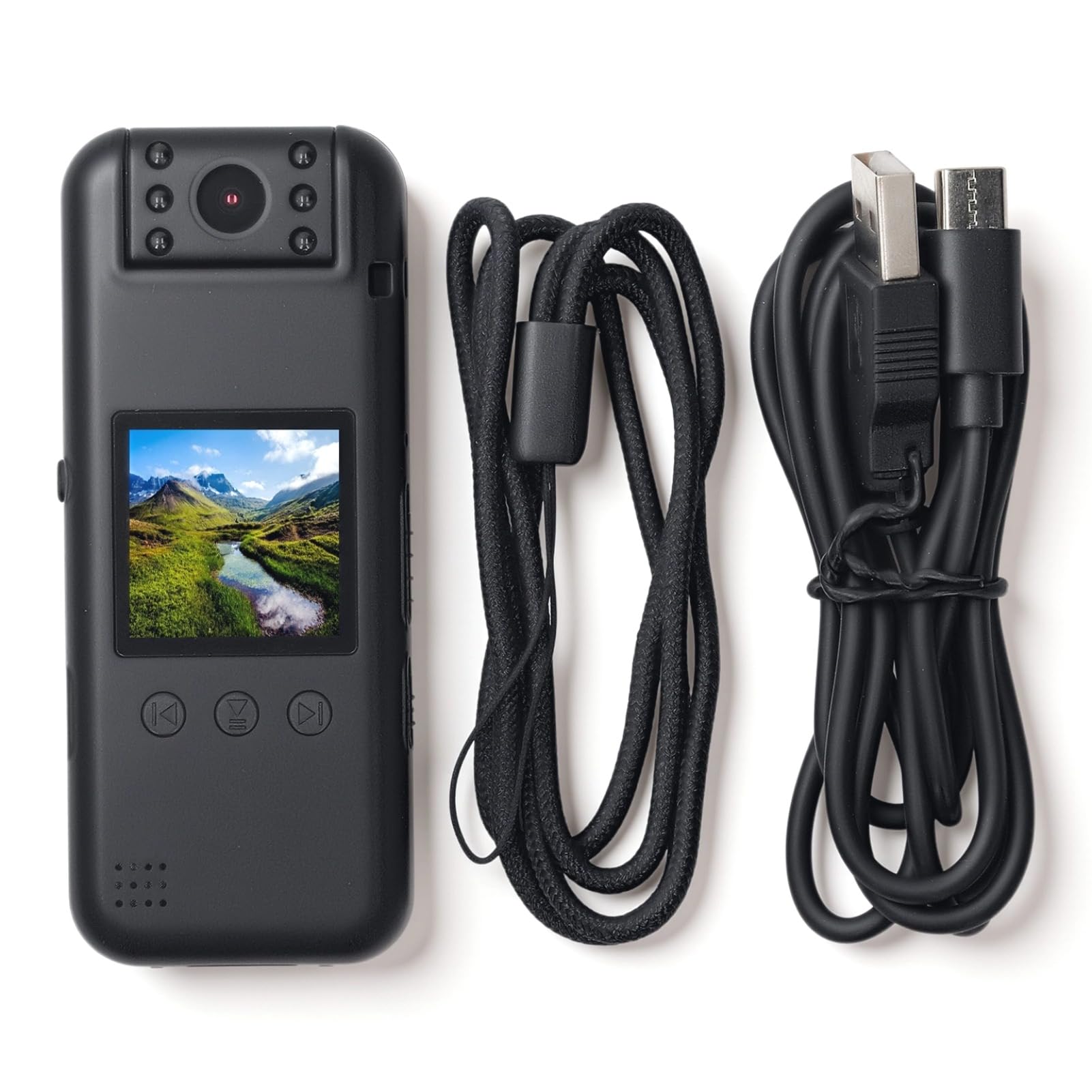 Body Worn Camera, HD Wearable Camera with 180 Degree Rotatable Lens, 1.3 Inch Screen, Recording, Sound Recording, for Outdoor Adventures and Daily Life-image-11