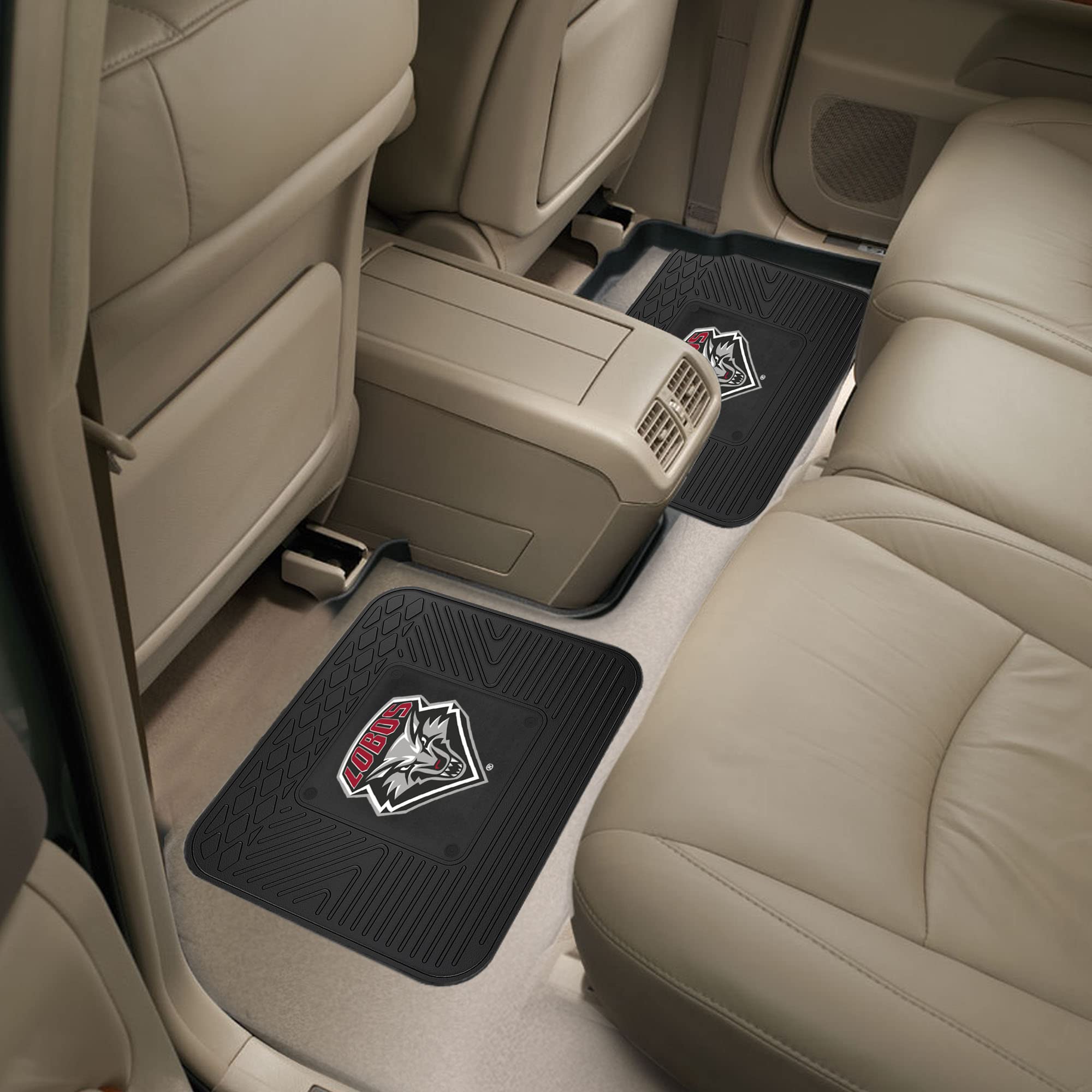 FANMATS NCAA University of New Mexico Lobos Vinyl 2-Pack Utility Mats , Black , 14