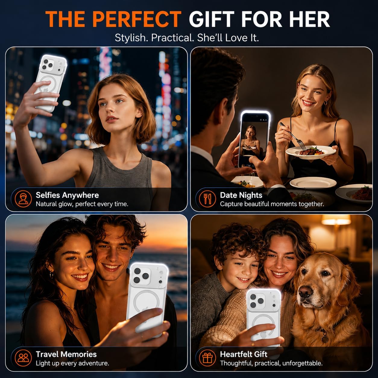 tesha Selfie Light Case for iPhone 18 Pro Max / 17 Pro Max Fit for MagSafe