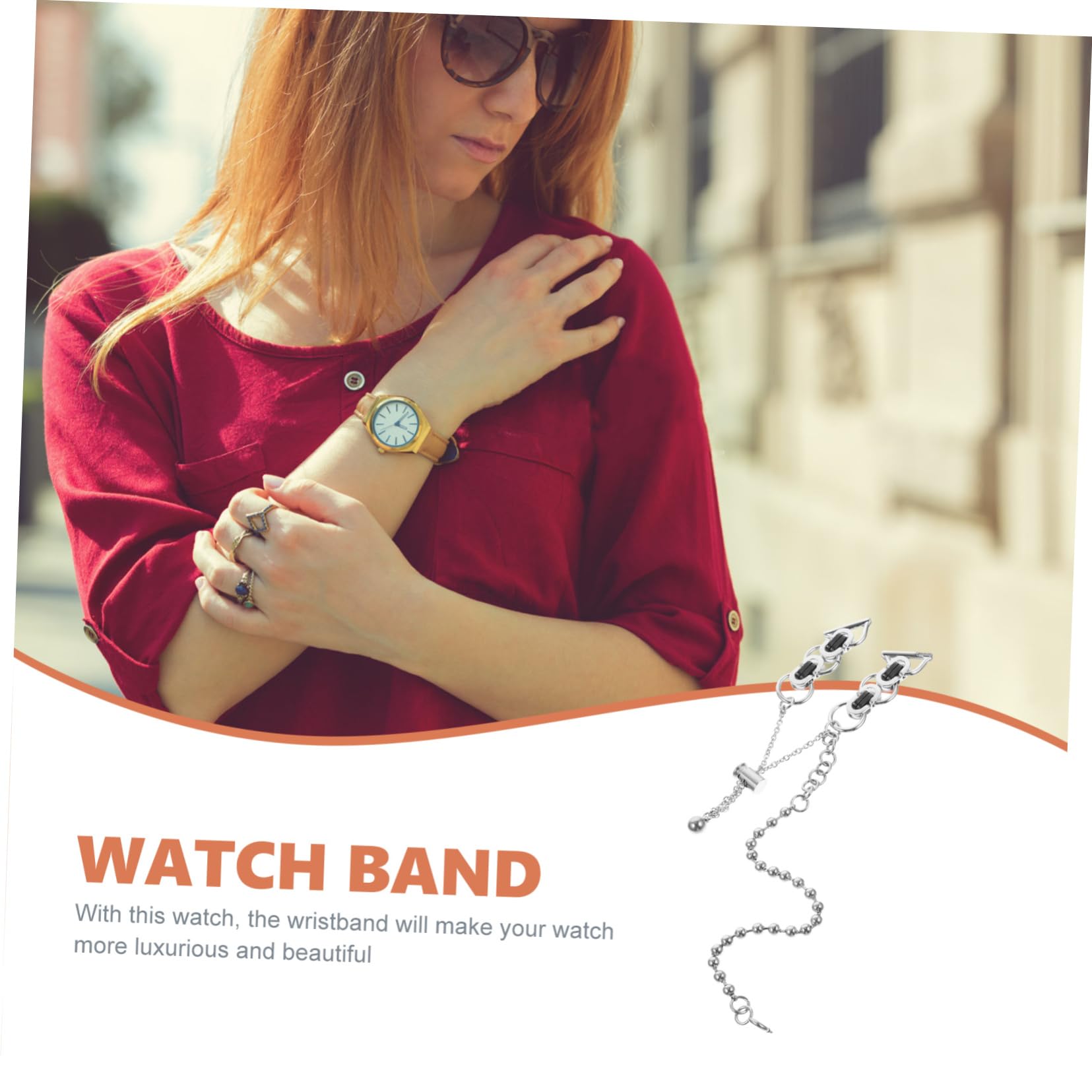 3 Pièces Double Tour Perle Chaîne Bracelet Chaînes Montres Bracelets s De Montre Montre Chaîne Chaîne Style Chaîne En Acier Inoxydable